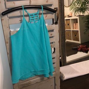 Blue Halter Layered Tank!